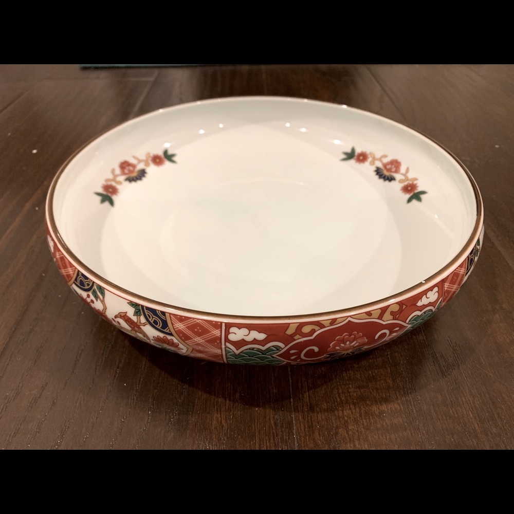 Vintage Japanese Porcelain Flat Floral Bowl Plate